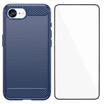 Custodia per telefono WANLONFENG in TPU antiurto con texture spazzolata e pellicola protettiva per lo schermo., For iPhone 17e / 16e, For iPhone 17 Pro Max, For iPhone 17 Pro, For iPhone 17, For iPhone Air, For iPhone 16 Pro Max, For iPhone 16 Pro     ...