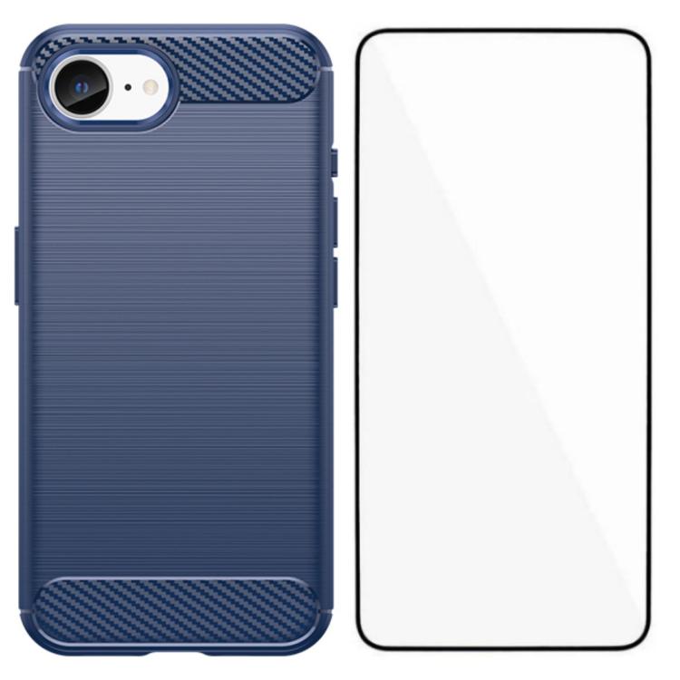 Custodia per telefono WANLONFENG in TPU antiurto con texture spazzolata e pellicola protettiva per lo schermo., For iPhone 17e / 16e, For iPhone 17 Pro Max, For iPhone 17 Pro, For iPhone 17, For iPhone Air, For iPhone 16 Pro Max, For iPhone 16 Pro     ...