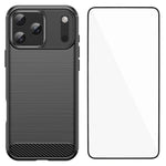 Custodia per telefono WANLONFENG in TPU antiurto con texture spazzolata e pellicola protettiva per lo schermo., For iPhone 17e / 16e, For iPhone 17 Pro Max, For iPhone 17 Pro, For iPhone 17, For iPhone Air, For iPhone 16 Pro Max, For iPhone 16 Pro     ...