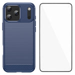 Custodia per telefono WANLONFENG in TPU antiurto con texture spazzolata e pellicola protettiva per lo schermo., For iPhone 17e / 16e, For iPhone 17 Pro Max, For iPhone 17 Pro, For iPhone 17, For iPhone Air, For iPhone 16 Pro Max, For iPhone 16 Pro     ...