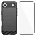 Custodia per telefono WANLONFENG in TPU antiurto con texture spazzolata e pellicola protettiva per lo schermo., For iPhone 17e / 16e, For iPhone 17 Pro Max, For iPhone 17 Pro, For iPhone 17, For iPhone Air, For iPhone 16 Pro Max, For iPhone 16 Pro     ...