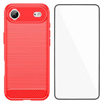 Custodia per telefono WANLONFENG in TPU antiurto con texture spazzolata e pellicola protettiva per lo schermo., For iPhone 17e / 16e, For iPhone 17 Pro Max, For iPhone 17 Pro, For iPhone 17, For iPhone Air, For iPhone 16 Pro Max, For iPhone 16 Pro     ...