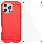 Custodia per telefono WANLONFENG in TPU antiurto con texture spazzolata e pellicola protettiva per lo schermo., For iPhone 17e / 16e, For iPhone 17 Pro Max, For iPhone 17 Pro, For iPhone 17, For iPhone Air, For iPhone 16 Pro Max, For iPhone 16 Pro     ...