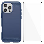 Custodia per telefono WANLONFENG in TPU antiurto con texture spazzolata e pellicola protettiva per lo schermo., For iPhone 17e / 16e, For iPhone 17 Pro Max, For iPhone 17 Pro, For iPhone 17, For iPhone Air, For iPhone 16 Pro Max, For iPhone 16 Pro     ...