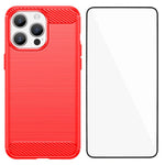 Custodia per telefono WANLONFENG in TPU antiurto con texture spazzolata e pellicola protettiva per lo schermo., For iPhone 15 Pro Max, For iPhone 15 Pro, For iPhone 15, For iPhone 14, For iPhone 14 Pro, For iPhone 14 Pro Max, For iPhone 13 Pro Max     ...