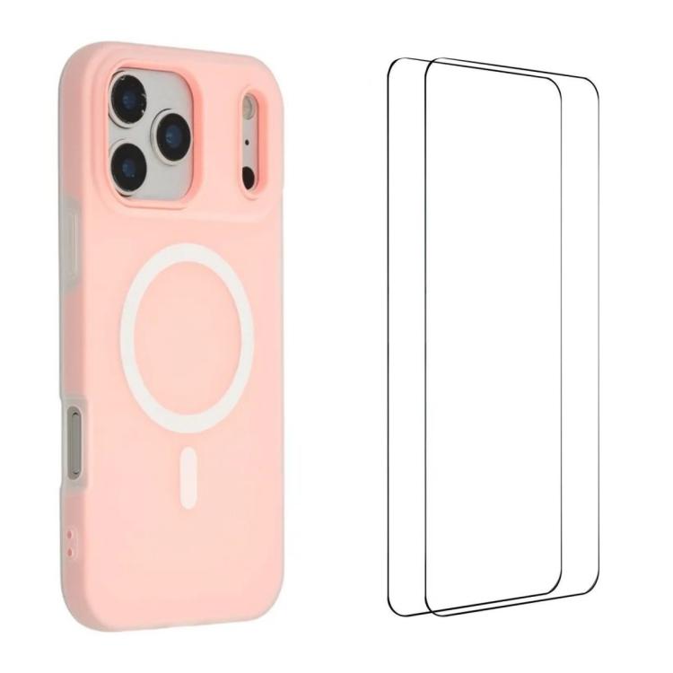 WANLONFENG Custodia per telefono magnetica opaca con motivo Macarons e 2 pellicole protettive per lo schermo incluse., For iPhone 17 Pro Max, For iPhone 17 Pro, For iPhone 17, For iPhone Air