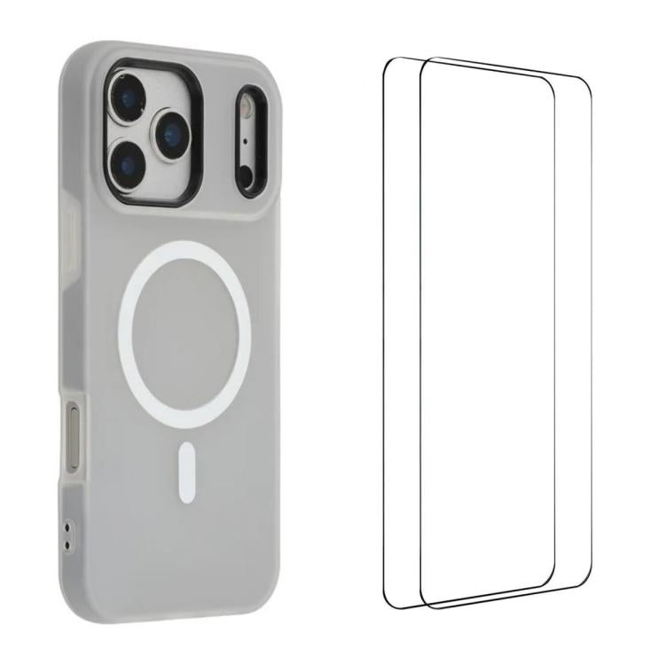WANLONFENG Custodia per telefono magnetica opaca con motivo Macarons e 2 pellicole protettive per lo schermo incluse., For iPhone 17 Pro Max, For iPhone 17 Pro, For iPhone 17, For iPhone Air