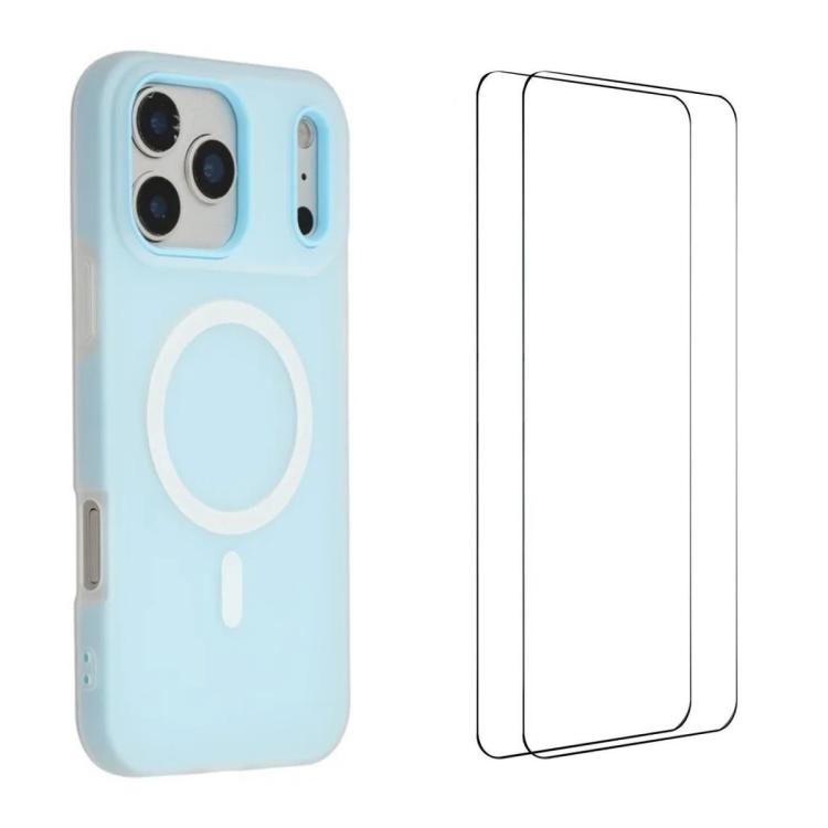 WANLONFENG Custodia per telefono magnetica opaca con motivo Macarons e 2 pellicole protettive per lo schermo incluse., For iPhone 17 Pro Max, For iPhone 17 Pro, For iPhone 17, For iPhone Air