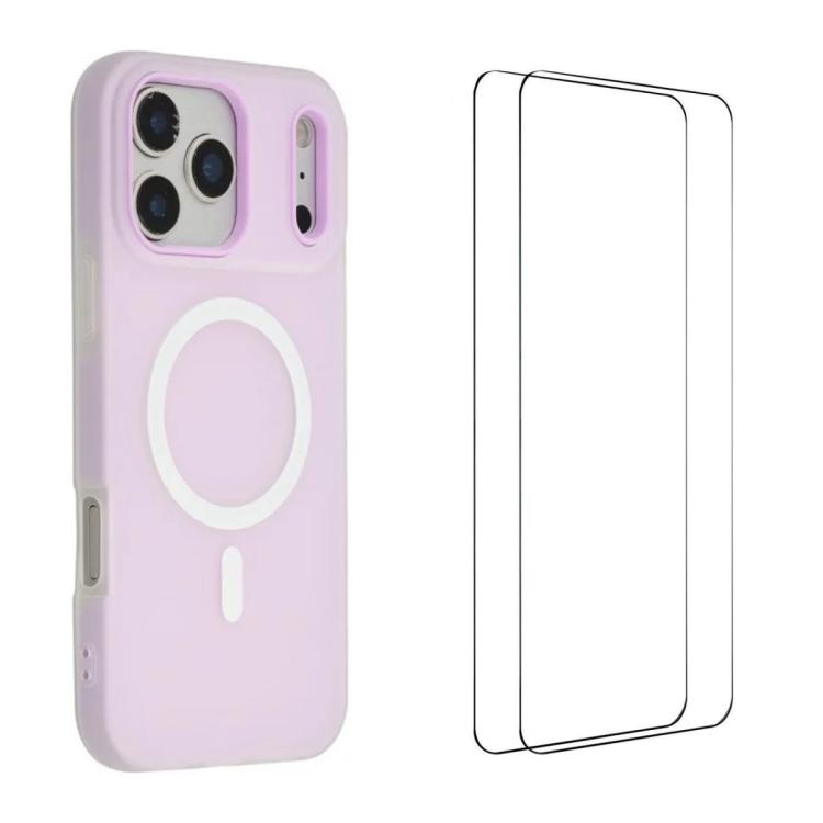 WANLONFENG Custodia per telefono magnetica opaca con motivo Macarons e 2 pellicole protettive per lo schermo incluse., For iPhone 17 Pro Max, For iPhone 17 Pro, For iPhone 17, For iPhone Air