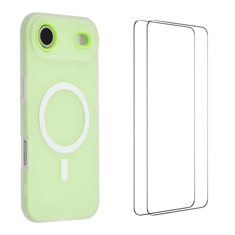 WANLONFENG Custodia per telefono magnetica opaca con motivo Macarons e 2 pellicole protettive per lo schermo incluse., For iPhone 17 Pro Max, For iPhone 17 Pro, For iPhone 17, For iPhone Air