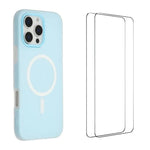 WANLONFENG Custodia per telefono magnetica opaca con motivo Macarons e 2 pellicole protettive per lo schermo incluse., For iPhone 16 Pro Max, For iPhone 16 Pro, For iPhone 16