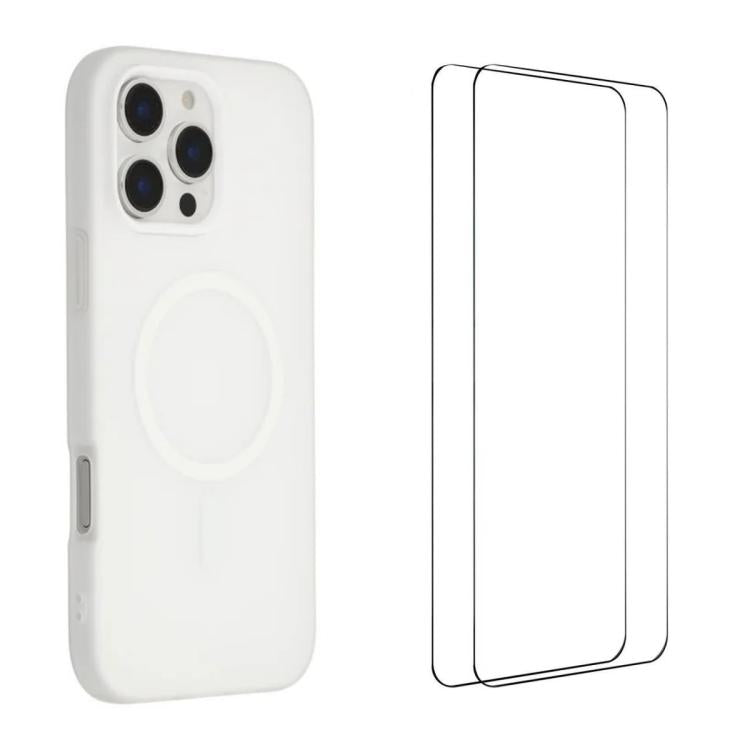 WANLONFENG Custodia per telefono magnetica opaca con motivo Macarons e 2 pellicole protettive per lo schermo incluse., For iPhone 16 Pro Max, For iPhone 16 Pro, For iPhone 16