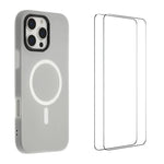 WANLONFENG Custodia per telefono magnetica opaca con motivo Macarons e 2 pellicole protettive per lo schermo incluse., For iPhone 16 Pro Max, For iPhone 16 Pro, For iPhone 16