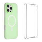 WANLONFENG Custodia per telefono magnetica opaca con motivo Macarons e 2 pellicole protettive per lo schermo incluse., For iPhone 16 Pro Max, For iPhone 16 Pro, For iPhone 16