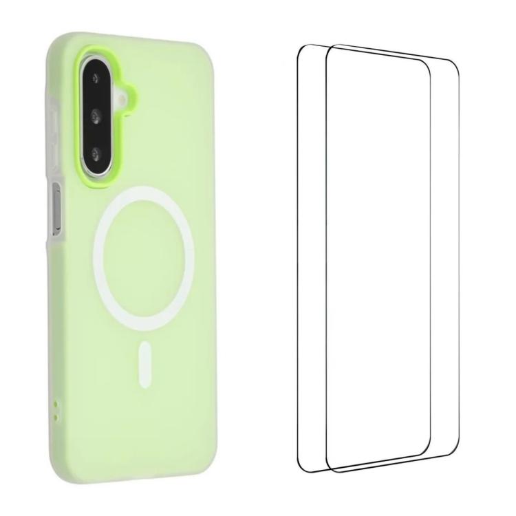 WANLONFENG Custodia per telefono magnetica opaca con motivo Macarons e 2 pellicole protettive per lo schermo incluse., For Galaxy A17 5G / 4G, For Galaxy A56 5G, For Galaxy A26 5G, For Galaxy A36 5G