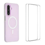 WANLONFENG Custodia per telefono magnetica opaca con motivo Macarons e 2 pellicole protettive per lo schermo incluse., For Galaxy A17 5G / 4G, For Galaxy A56 5G, For Galaxy A26 5G, For Galaxy A36 5G