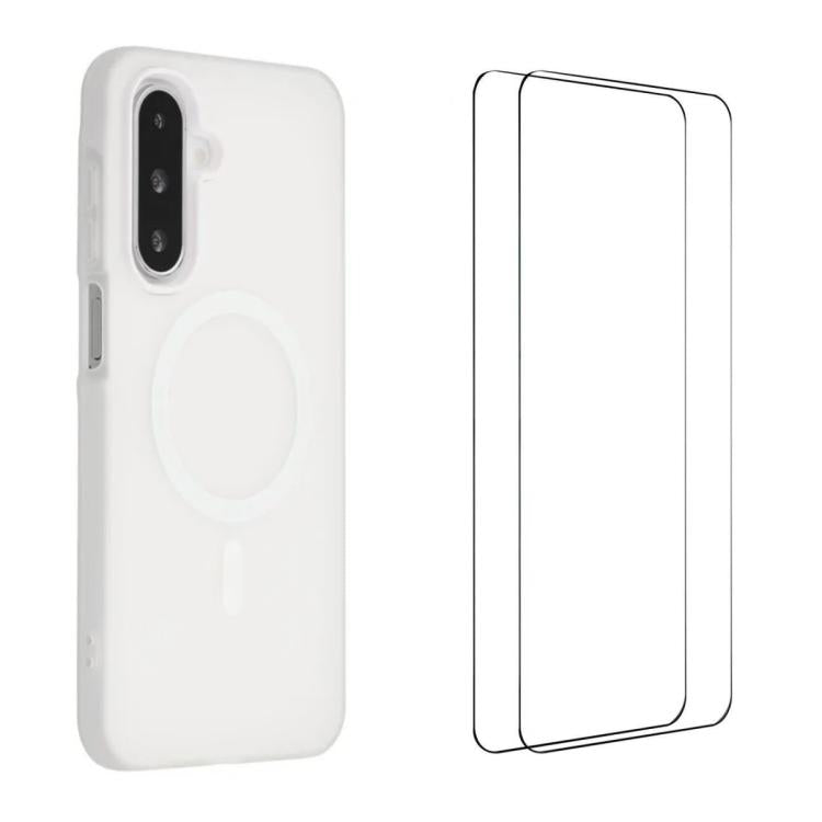 WANLONFENG Custodia per telefono magnetica opaca con motivo Macarons e 2 pellicole protettive per lo schermo incluse., For Galaxy A17 5G / 4G, For Galaxy A56 5G, For Galaxy A26 5G, For Galaxy A36 5G