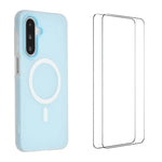 WANLONFENG Custodia per telefono magnetica opaca con motivo Macarons e 2 pellicole protettive per lo schermo incluse., For Galaxy A17 5G / 4G, For Galaxy A56 5G, For Galaxy A26 5G, For Galaxy A36 5G