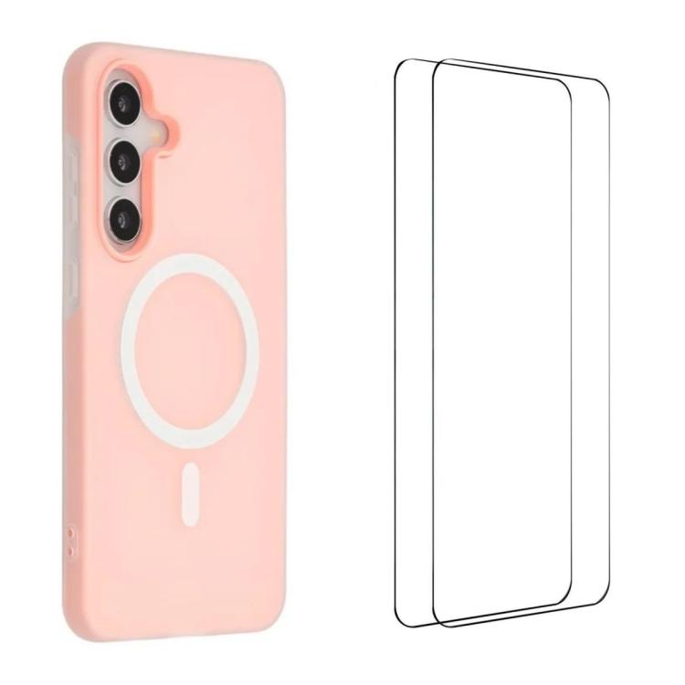 WANLONFENG Custodia per telefono magnetica opaca con motivo Macarons e 2 pellicole protettive per lo schermo incluse., For Galaxy A17 5G / 4G, For Galaxy A56 5G, For Galaxy A26 5G, For Galaxy A36 5G