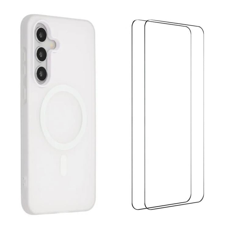 WANLONFENG Custodia per telefono magnetica opaca con motivo Macarons e 2 pellicole protettive per lo schermo incluse., For Galaxy A17 5G / 4G, For Galaxy A56 5G, For Galaxy A26 5G, For Galaxy A36 5G