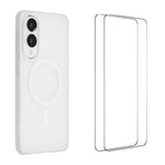 WANLONFENG Custodia per telefono magnetica opaca con motivo Macarons e 2 pellicole protettive per lo schermo incluse., For Galaxy S25 FE 5G, For Galaxy S25 Edge 5G, For Galaxy S25 5G, For Galaxy S25+ 5G