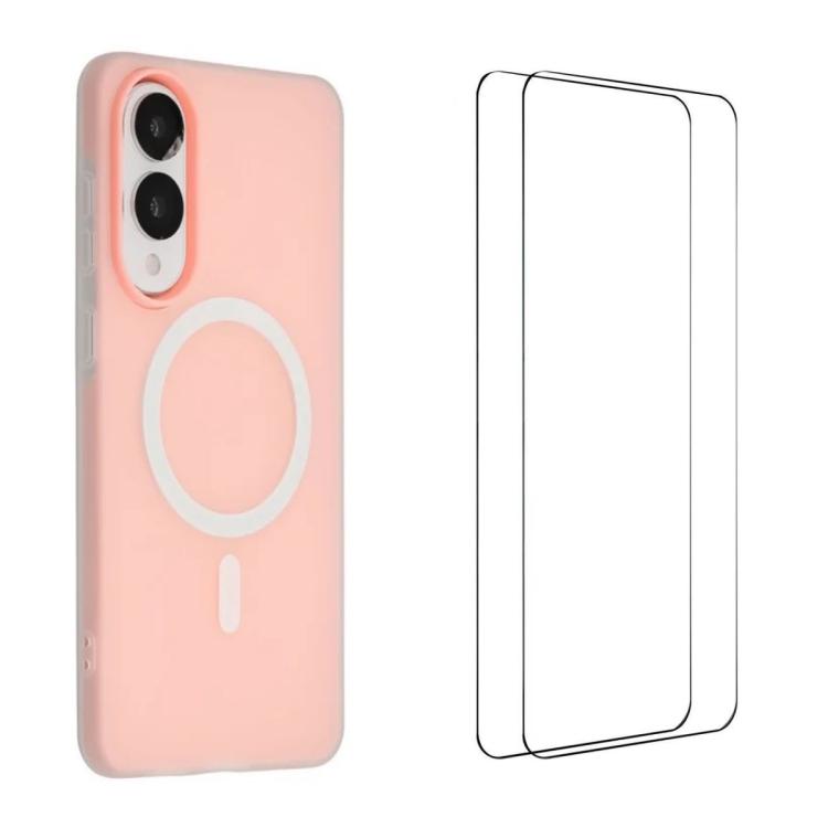 WANLONFENG Custodia per telefono magnetica opaca con motivo Macarons e 2 pellicole protettive per lo schermo incluse., For Galaxy S25 FE 5G, For Galaxy S25 Edge 5G, For Galaxy S25 5G, For Galaxy S25+ 5G