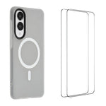 WANLONFENG Custodia per telefono magnetica opaca con motivo Macarons e 2 pellicole protettive per lo schermo incluse., For Galaxy S25 FE 5G, For Galaxy S25 Edge 5G, For Galaxy S25 5G, For Galaxy S25+ 5G