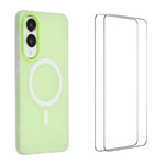 WANLONFENG Custodia per telefono magnetica opaca con motivo Macarons e 2 pellicole protettive per lo schermo incluse., For Galaxy S25 FE 5G, For Galaxy S25 Edge 5G, For Galaxy S25 5G, For Galaxy S25+ 5G