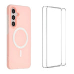 WANLONFENG Custodia per telefono magnetica opaca con motivo Macarons e 2 pellicole protettive per lo schermo incluse., For Galaxy S25 FE 5G, For Galaxy S25 Edge 5G, For Galaxy S25 5G, For Galaxy S25+ 5G