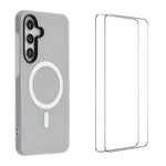 WANLONFENG Custodia per telefono magnetica opaca con motivo Macarons e 2 pellicole protettive per lo schermo incluse., For Galaxy S25 FE 5G, For Galaxy S25 Edge 5G, For Galaxy S25 5G, For Galaxy S25+ 5G