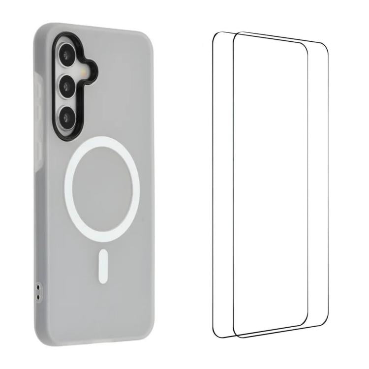 WANLONFENG Custodia per telefono magnetica opaca con motivo Macarons e 2 pellicole protettive per lo schermo incluse., For Galaxy S25 FE 5G, For Galaxy S25 Edge 5G, For Galaxy S25 5G, For Galaxy S25+ 5G