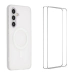 WANLONFENG Custodia per telefono magnetica opaca con motivo Macarons e 2 pellicole protettive per lo schermo incluse., For Galaxy S25 FE 5G, For Galaxy S25 Edge 5G, For Galaxy S25 5G, For Galaxy S25+ 5G