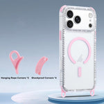 Dream Diamond 2 in 1 Custodia magnetica antiurto per telefono con cordino lungo, For iPhone 17 Pro Max, For iPhone 17 Pro, For iPhone 17, For iPhone Air