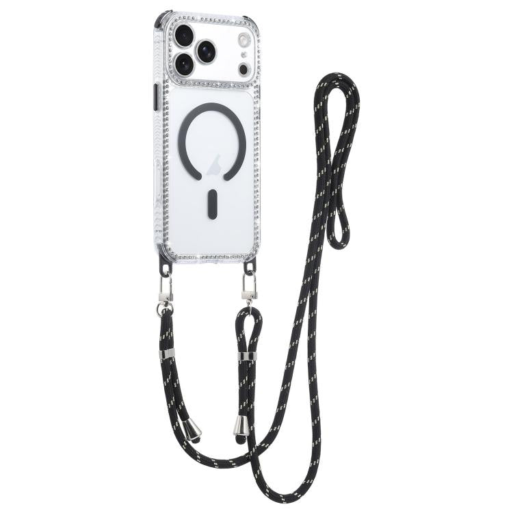Dream Diamond 2 in 1 Custodia magnetica antiurto per telefono con cordino lungo, For iPhone 17 Pro Max, For iPhone 17 Pro, For iPhone 17, For iPhone Air