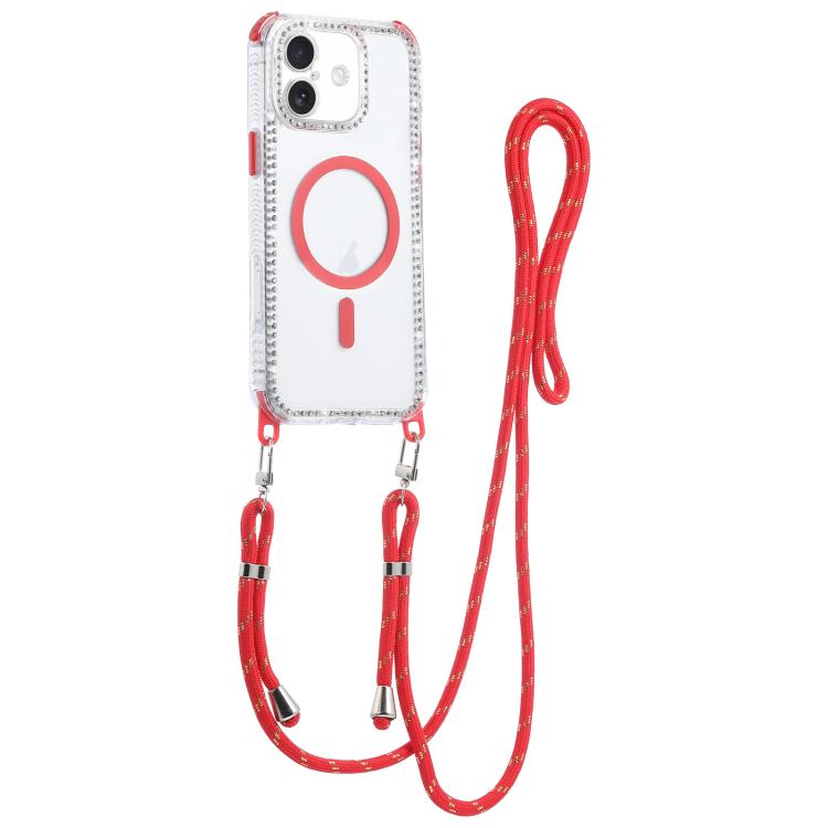 Dream Diamond 2 in 1 Custodia magnetica antiurto per telefono con cordino lungo, For iPhone 17 Pro Max, For iPhone 17 Pro, For iPhone 17, For iPhone Air