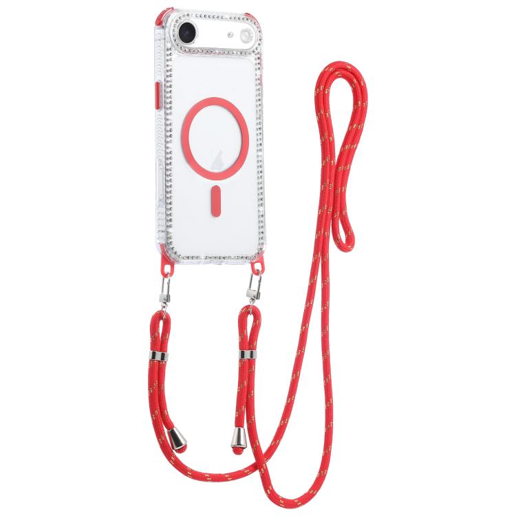 Dream Diamond 2 in 1 Custodia magnetica antiurto per telefono con cordino lungo, For iPhone 17 Pro Max, For iPhone 17 Pro, For iPhone 17, For iPhone Air