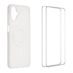 WANLONFENG Custodia per telefono magnetica opaca con motivo Macarons e 2 pellicole protettive per lo schermo incluse., For Galaxy A07 4G, For Galaxy A06 4G