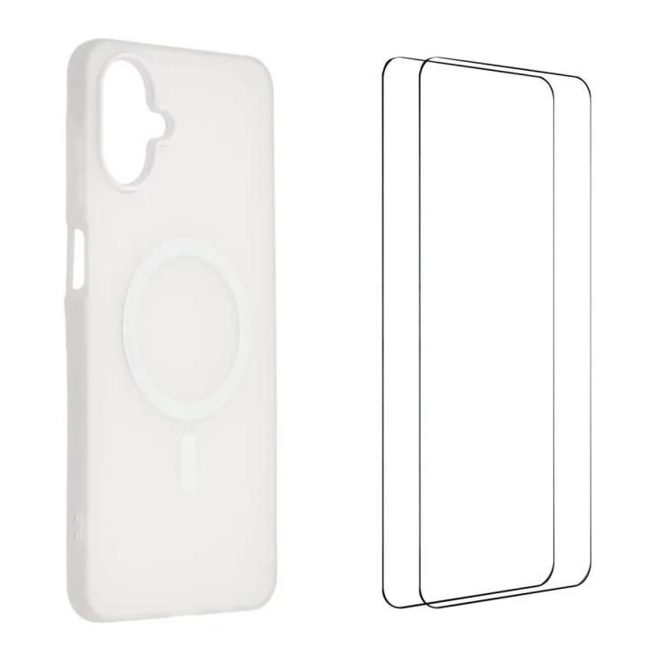 WANLONFENG Custodia per telefono magnetica opaca con motivo Macarons e 2 pellicole protettive per lo schermo incluse., For Galaxy A07 4G, For Galaxy A06 4G