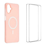 WANLONFENG Custodia per telefono magnetica opaca con motivo Macarons e 2 pellicole protettive per lo schermo incluse., For Galaxy A07 4G, For Galaxy A06 4G