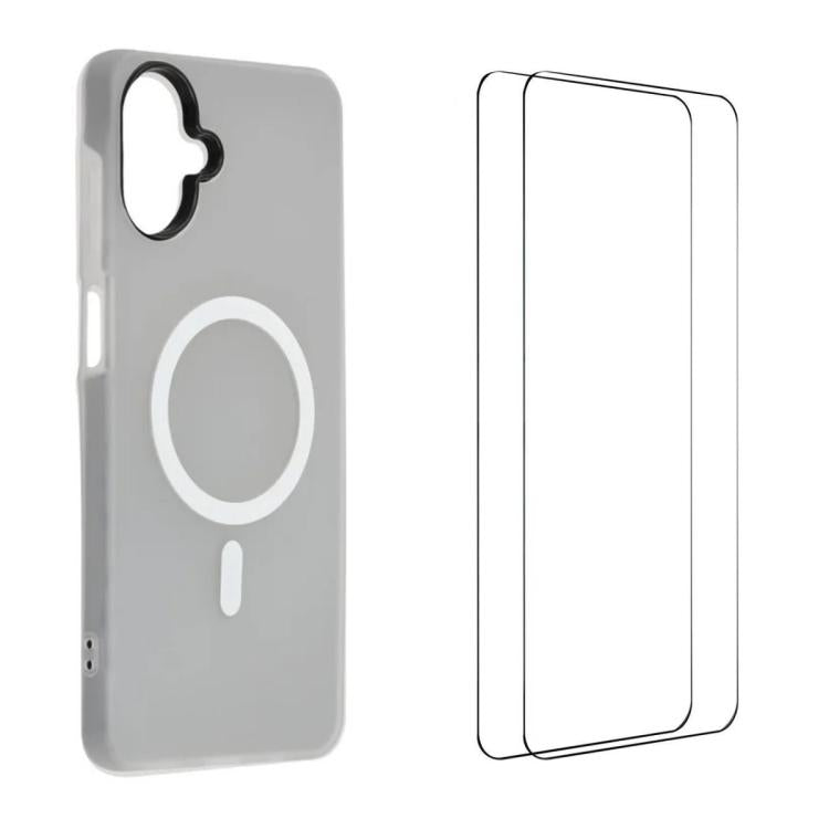 WANLONFENG Custodia per telefono magnetica opaca con motivo Macarons e 2 pellicole protettive per lo schermo incluse., For Galaxy A07 4G, For Galaxy A06 4G