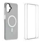 WANLONFENG Custodia per telefono magnetica opaca con motivo Macarons e 2 pellicole protettive per lo schermo incluse., For Galaxy A07 4G, For Galaxy A06 4G