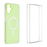 WANLONFENG Custodia per telefono magnetica opaca con motivo Macarons e 2 pellicole protettive per lo schermo incluse., For Galaxy A07 4G, For Galaxy A06 4G