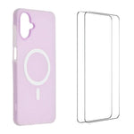 WANLONFENG Custodia per telefono magnetica opaca con motivo Macarons e 2 pellicole protettive per lo schermo incluse., For Galaxy A07 4G, For Galaxy A06 4G
