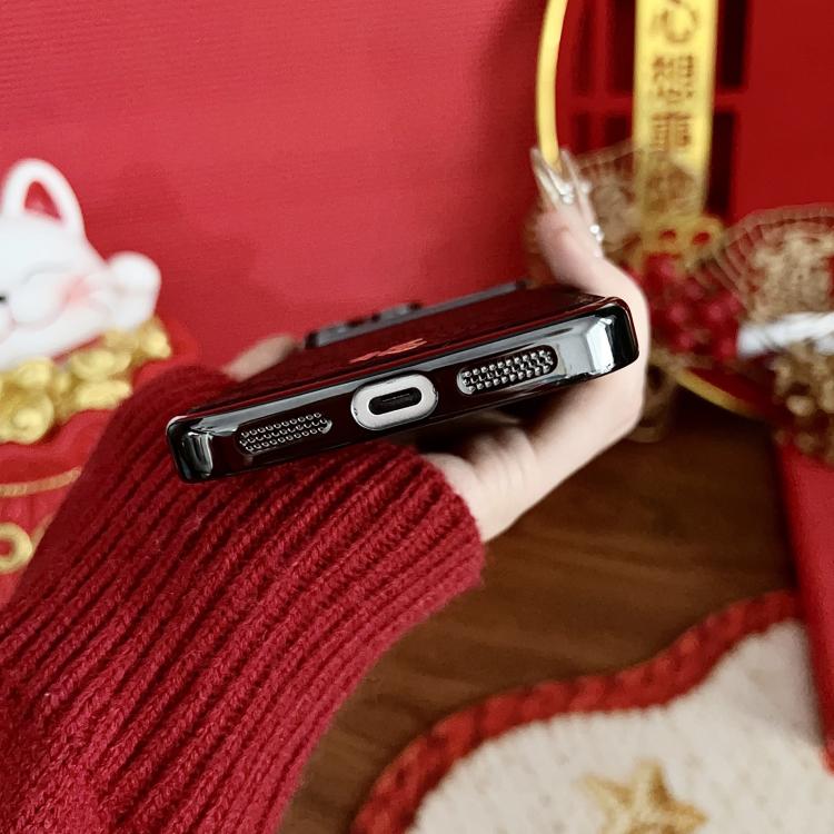 Custodia per telefono Fu in stile antico cinese con placcatura galvanica e pellicola protettiva per obiettivo., For iPhone 13 Pro Max, For iPhone 13 Pro, For iPhone 13