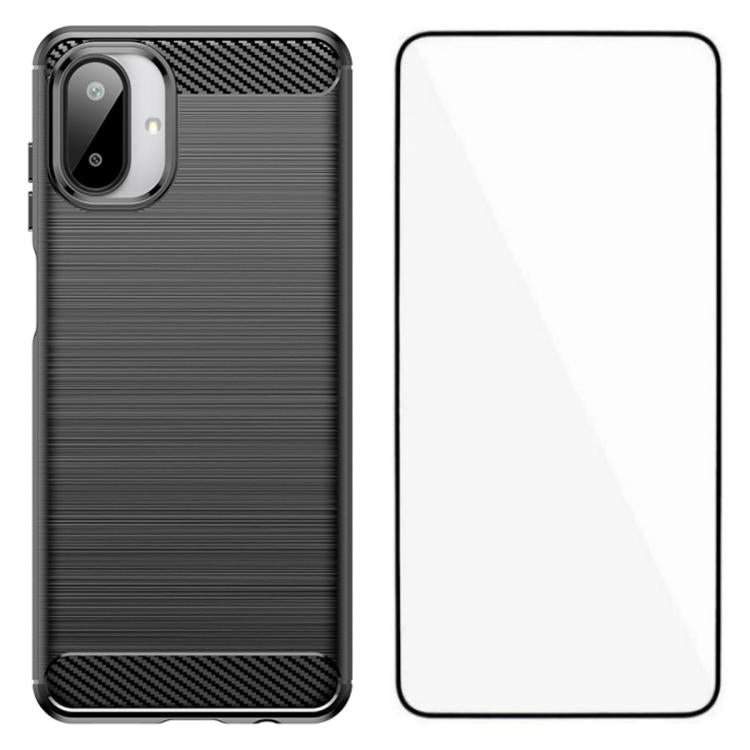 Custodia per telefono WANLONFENG in TPU antiurto con texture spazzolata e pellicola protettiva per lo schermo., For Galaxy A57 5G, For Galaxy A37 5G, For Galaxy A17 5G / 4G, For Galaxy A07 4G, For Galaxy A56 5G, For Galaxy A26 5G, For Galaxy A36 5G    ...