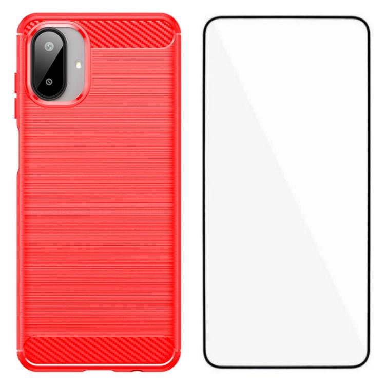 Custodia per telefono WANLONFENG in TPU antiurto con texture spazzolata e pellicola protettiva per lo schermo., For Galaxy A57 5G, For Galaxy A37 5G, For Galaxy A17 5G / 4G, For Galaxy A07 4G, For Galaxy A56 5G, For Galaxy A26 5G, For Galaxy A36 5G    ...
