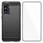 Custodia per telefono WANLONFENG in TPU antiurto con texture spazzolata e pellicola protettiva per lo schermo., For Galaxy A57 5G, For Galaxy A37 5G, For Galaxy A17 5G / 4G, For Galaxy A07 4G, For Galaxy A56 5G, For Galaxy A26 5G, For Galaxy A36 5G    ...