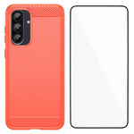 Custodia per telefono WANLONFENG in TPU antiurto con texture spazzolata e pellicola protettiva per lo schermo., For Galaxy A57 5G, For Galaxy A37 5G, For Galaxy A17 5G / 4G, For Galaxy A07 4G, For Galaxy A56 5G, For Galaxy A26 5G, For Galaxy A36 5G    ...