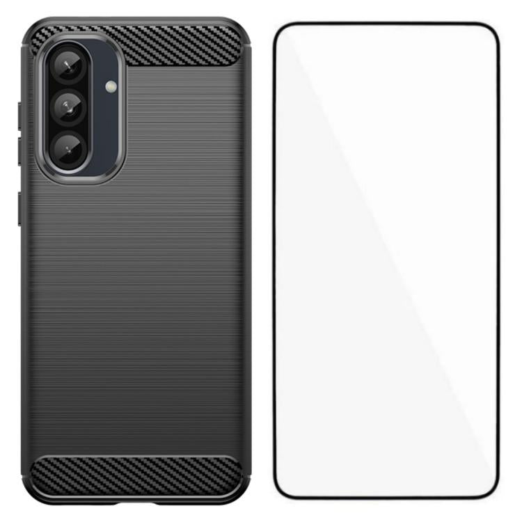 Custodia per telefono WANLONFENG in TPU antiurto con texture spazzolata e pellicola protettiva per lo schermo., For Galaxy A57 5G, For Galaxy A37 5G, For Galaxy A17 5G / 4G, For Galaxy A07 4G, For Galaxy A56 5G, For Galaxy A26 5G, For Galaxy A36 5G    ...