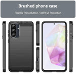 Custodia per telefono WANLONFENG in TPU antiurto con texture spazzolata e pellicola protettiva per lo schermo., For Galaxy A55 5G, For Galaxy A35 5G, For Galaxy A54 5G